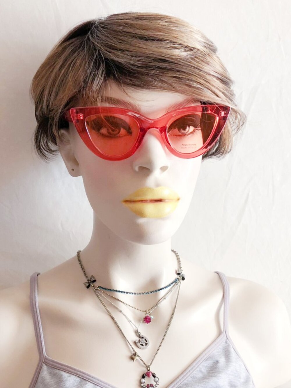 Red Transparent Cat Eye Sunglasses